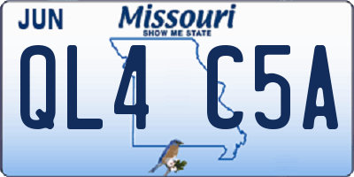 MO license plate QL4C5A