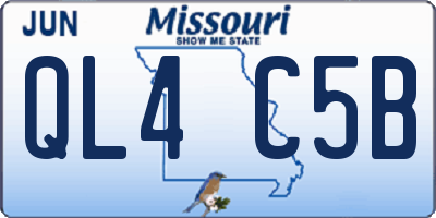 MO license plate QL4C5B
