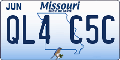 MO license plate QL4C5C