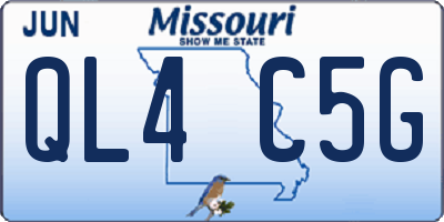 MO license plate QL4C5G