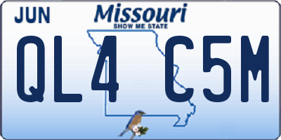 MO license plate QL4C5M