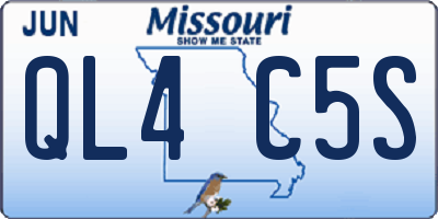MO license plate QL4C5S