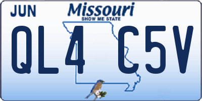 MO license plate QL4C5V