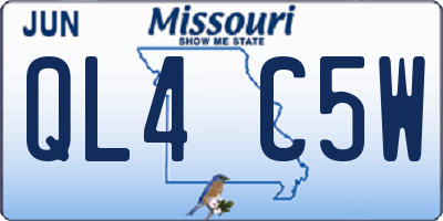 MO license plate QL4C5W