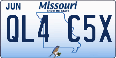 MO license plate QL4C5X