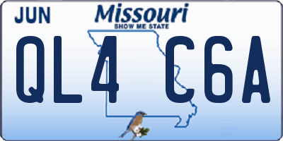 MO license plate QL4C6A
