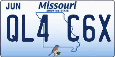 MO license plate QL4C6X