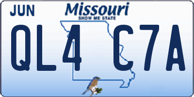 MO license plate QL4C7A
