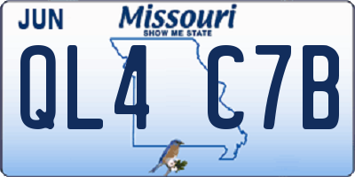 MO license plate QL4C7B