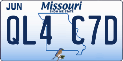 MO license plate QL4C7D