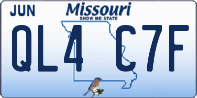 MO license plate QL4C7F