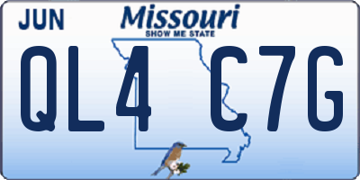 MO license plate QL4C7G