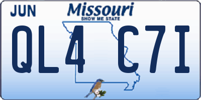 MO license plate QL4C7I