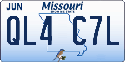 MO license plate QL4C7L