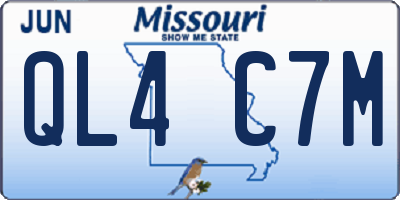 MO license plate QL4C7M