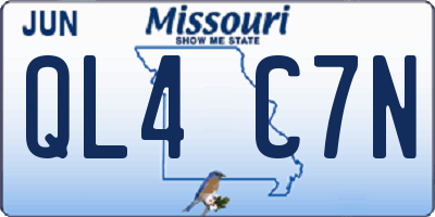 MO license plate QL4C7N