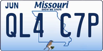 MO license plate QL4C7P