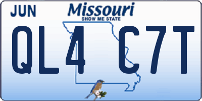 MO license plate QL4C7T
