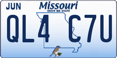MO license plate QL4C7U