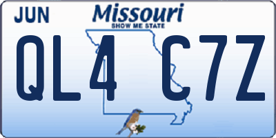 MO license plate QL4C7Z