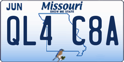 MO license plate QL4C8A
