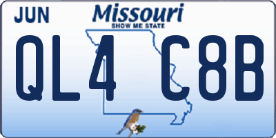 MO license plate QL4C8B