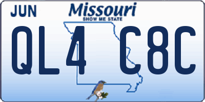 MO license plate QL4C8C