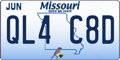 MO license plate QL4C8D
