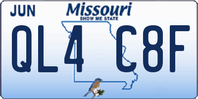 MO license plate QL4C8F