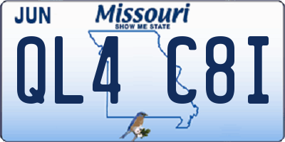 MO license plate QL4C8I