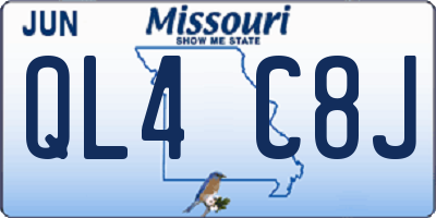 MO license plate QL4C8J