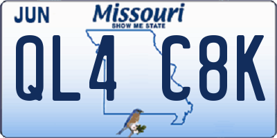 MO license plate QL4C8K
