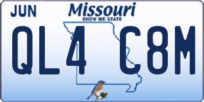 MO license plate QL4C8M