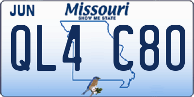 MO license plate QL4C8O