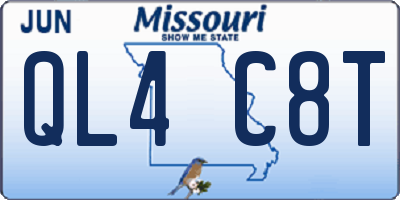 MO license plate QL4C8T