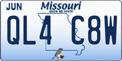 MO license plate QL4C8W