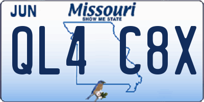 MO license plate QL4C8X