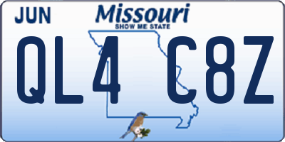 MO license plate QL4C8Z