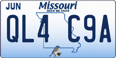 MO license plate QL4C9A