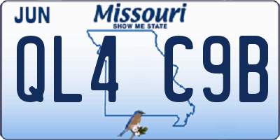 MO license plate QL4C9B