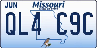 MO license plate QL4C9C