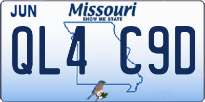 MO license plate QL4C9D