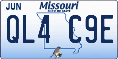 MO license plate QL4C9E