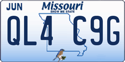 MO license plate QL4C9G