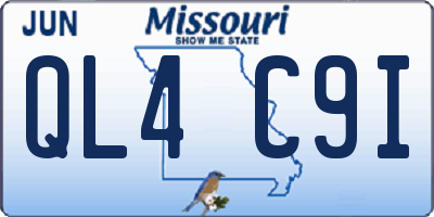 MO license plate QL4C9I