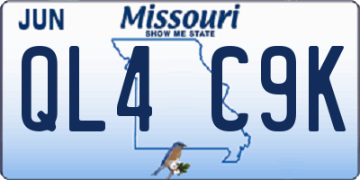 MO license plate QL4C9K