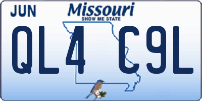 MO license plate QL4C9L