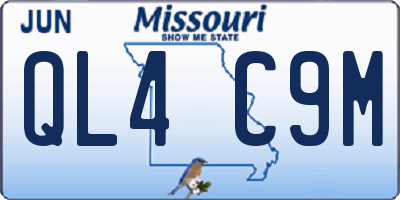MO license plate QL4C9M