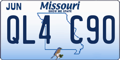 MO license plate QL4C9O