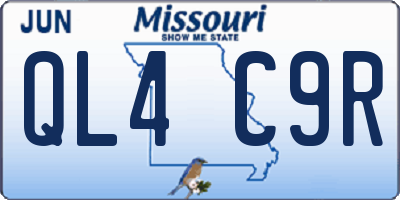 MO license plate QL4C9R